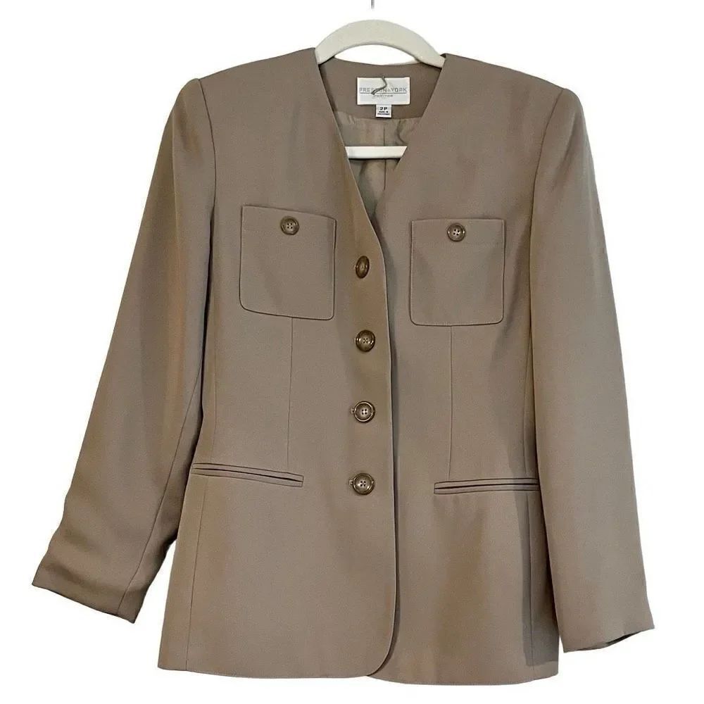 Preston & York Petite Khaki Tan Blazer Size 2P